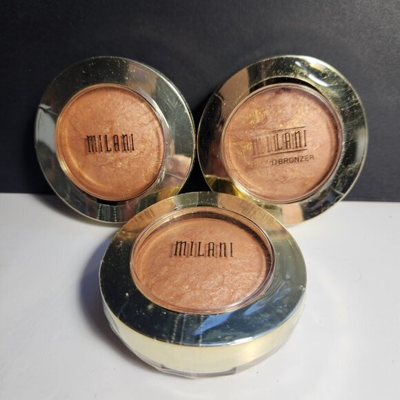 Milani Baked Bronzer 04 Glow Lot of 3 for Eyes Face and Body Made in Italy - Picture 1 of 5